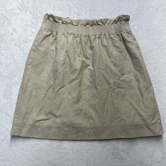 J.CREW Dresses & Skirts - J Crew Pull On Linen Blend Skirt Womens 0 Coastal Summer Beach Resort Island